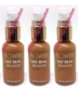 ( LOT 3 ) FlowerBeauty Get Real Serum Foundation CARAMEL M5 1 oz Each BR... - €21,34 EUR
