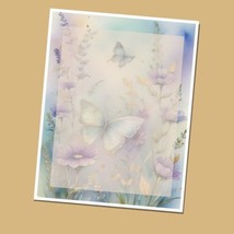 Butterflies #04 - Lined Stationery Paper (25 Sheets)  8.5 x 11 Premium Paper - £9.43 GBP