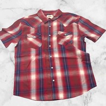 Men&#39;s Levi&#39;s Red | Navy | White Plaid Button Down S/S Shirt NWT - £38.31 GBP