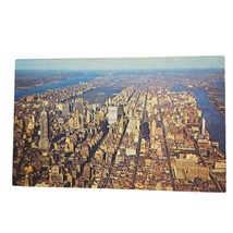 Postcard Aerial View Of Mahattan New York City Chrome Unposted - $6.92