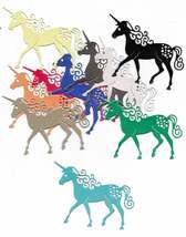 Unicorn Pearlescent Card Die Cuts X10. 9x6cm. Assorted Colours. - $4.06 CAD