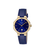 Casio Sheen Women&#39;s Watch Blue and Gold, Genuine Leather Strap with Gift... - $3,464.23 MXN