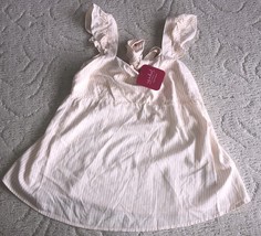 Isabel Maternity White &amp; Yellow Stripe Ruffle Short Sleeve Tank Top Size M - $12.45