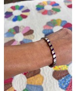 Taxco Mexico 925 Sterling Silver Hinged Bracelet with purple stone inlay - $829.51 MXN