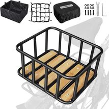 RAYMACE Rear Bike Basket Bamboo Base w/ Liner Cover Net (NO MOUNT) - $40.50