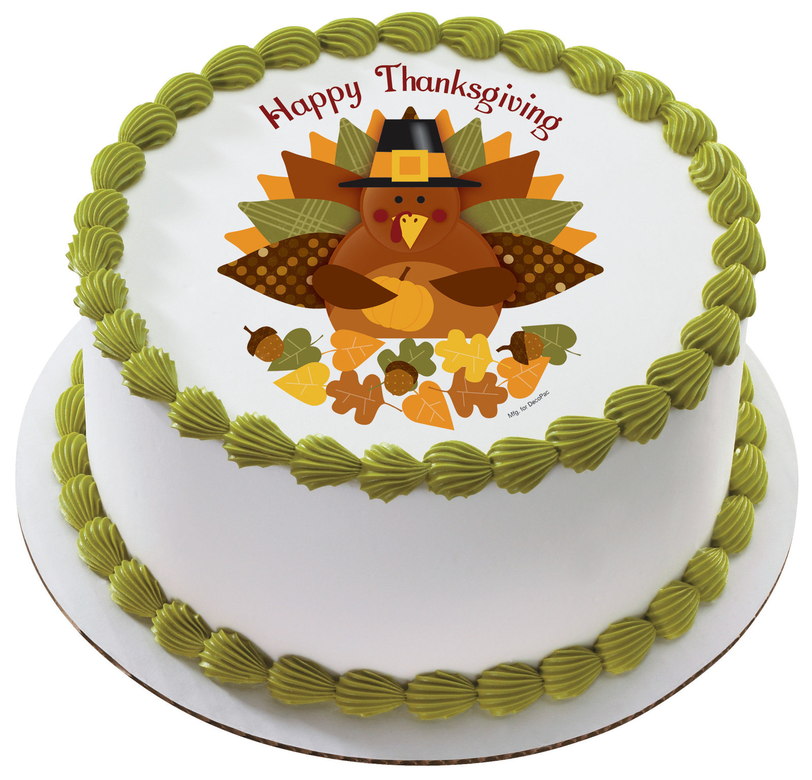 Happy Thanksgiving Turkey Personalized Edible Image Birthday Cake Topper... - $7.47
