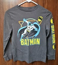 Boys Retro Batman Long Sleeve Pullover Shirt Medium Fast Shipping - £6.04 GBP