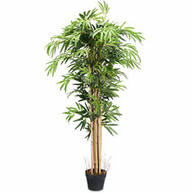 5 Ft Artificial Bamboo Silk Tree Green Indoor-Outdoor Home Decorative Planter - £102.78 GBP