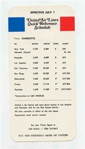  United Airlines Quick Reference Schedule Charlotte July 1970 - £9.34 GBP