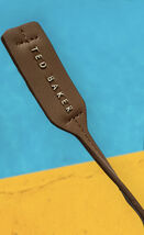 Ted Baker Tan Stab Stitch Leather Key Chain Key Holder - $19.77