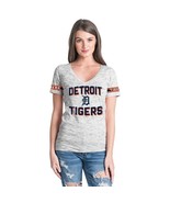 Detroit Tigers Womens New Era Space Dye V-Neck T-Shirt - Medium - NWT - $17.27 CAD