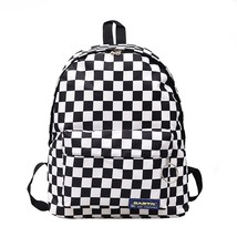 Fashion Black and White Plaid Backpack Large-capacity Multi-function Outdoor Tra - £18.71 GBP