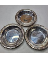 Set of 3 Antique Reed &amp; Barton 6.5” Silverplate Classic Rose Design Bowl... - £25.08 GBP