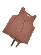 Madewell Texture &amp; Thread Womens XS Button Front Tie Tank Top Sleeveless Pink - £14.29 GBP
