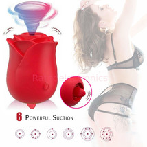 Rose Suction Licking Vibrator G-Spot Clitoral Stimulator Women Oral Suck... - £16.06 GBP