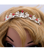 Apple Red Rhinestone Crystal Bridal Wedding Prom Crown Tiara - $21.78