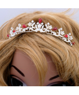 Apple Red Rhinestone Crystal Bridal Wedding Prom Crown Tiara - £17.06 GBP