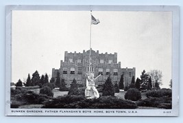 Sunken Gardens Flanagan&#39;s Boys Home Boys Town Nebraska Clear View Postcard P7 - £3.94 GBP