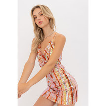 Rainbow Sequin Mini Dress   Spaghetti Strap Bodycon Evening Dress Short Formal D - £76.49 GBP