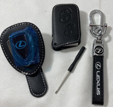 Black Leather Lanyard Keyfob &amp; Glasses Clip For LEXUS Lovers. This Set I... - $68.94 CAD