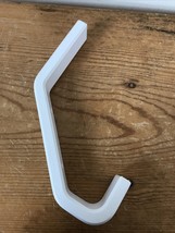 Modern Large White Solid Wall Mount Bath Robe Coat Double Hook 6.75&quot; w H... - $18.80