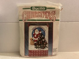 Bucilla CHRISTMAS &quot;SANTA&#39;S TREE&quot; FELT ADVENT CALENDAR w/ painted wood or... - £118.67 GBP