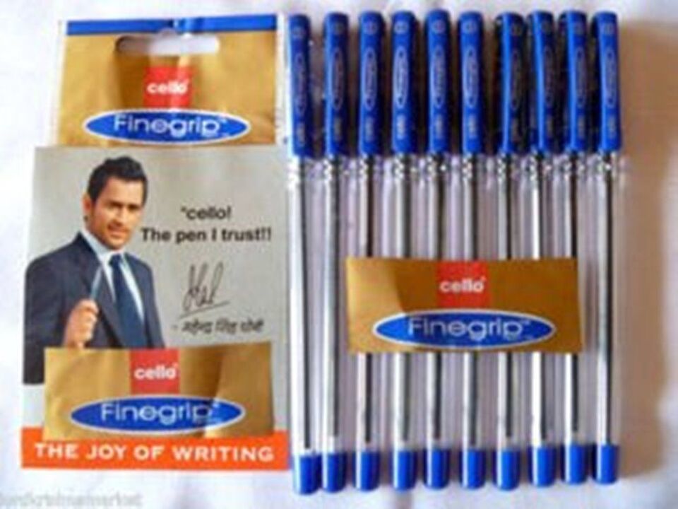 50x Cello FINE GRIP BLUE Ball Pen smooth writing | school home office use - $35.75