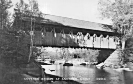 Andover Maine Covered BRIDGE-REAL Photo Postcard 1940-50s - £4.45 GBP