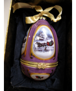 Mr. Christmas PURPLE Musical Egg/trinket box Ornament Sleigh Silent Night - €11,19 EUR