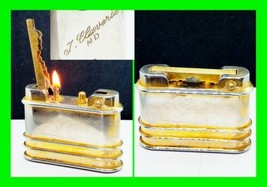 Unique Vintage J. Claverie MD Push Button Table Petrol Lighter ~ Made In... - £75.17 GBP