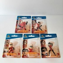 Disney Pixar The Incredibles Mattel Micro Collection Figures Set Of 5 Cake Top - £11.16 GBP