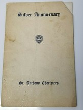 St. Anthony Choristers St. Louis Silver Anniversary Program Vintage 1934  - $18.95
