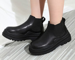 En s chelsea boots slip on ankle boots women pu leather platform flat shoes ladies thumb155 crop