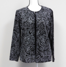 Elementz Womens 2 in 1 Black Velvet Shirt with Paisley Print Jacket Size Large - £23.22 GBP