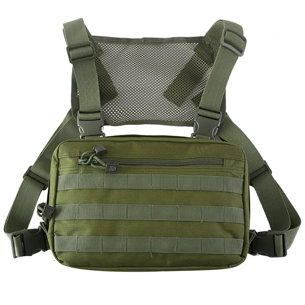  Chest Bag  Combat Vest Front Pack Outdoor Molle EDC Bag Detachable Strap Zipper - £173.57 GBP