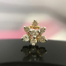Natürlich Echte Diamanten 18Kt Gold Ohrstecker Nase Knochen Pin Schraub ... - £381.63 GBP