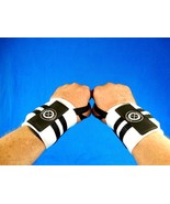 18&quot; Wrist Wraps (Pair) ~ Spot Lion Fitness, Weight Lifting, White/Stripe... - $187.70 MXN