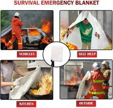 Fire Blanket Fiberglass Suppression Emergency Fire Blanket, Emergency Survival - £14.25 GBP