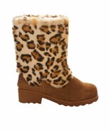BEARPAW® Regina Suede Faux Fur Boot -NEW- Women&#39;s Size 9 Leopard Color - $89.00