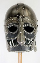 Hand-Forged Steel Viking Helmet W/Black Leather - Sca/Larp/Steel/Helm/Armor - £257.92 GBP
