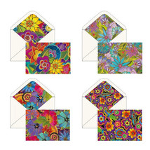 LAUREL BURCH Flowers Notecards~16 Cards In Keepsake Box~4 Each of 4 Designs~LB40 - £19.26 GBP