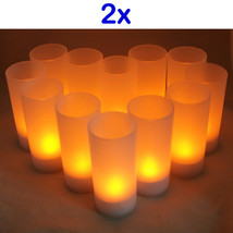 NEW 24 LED Night Rechargeable Flameless Tea Light Candle For Xmas Party ... - £70.28 GBP
