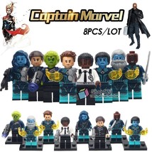 8pcs/set Captain Marvel Yon-Rogg Nick Fury Talos Skrull Korath Minifigures - £13.56 GBP