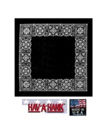 USA Hav-A-Hank 2-Sided Black Open Paisley BANDANA Head Face Wrap Mask Ne... - $187.18 MXN