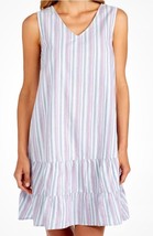 Fresh Produce Large Pink Stripe Melody Flounce Ruffle Sleeveless Cotton ... - $21.78