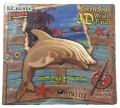 Seven Seas 3D Wooden Puzzle Bottle Nose Dolphin Build &amp; Rebuild *READ* NOS - £4.70 GBP