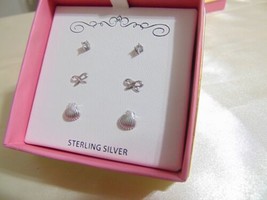 Lily Nily  Children&#39;s Sterling Silver 3-Pc. Earrings Set D822 $100 - £29.57 GBP
