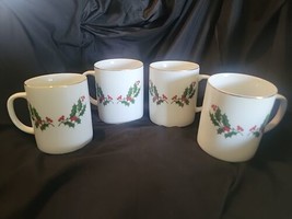 All the Trimmings Japan CHRISTMAS HOLLY Fine Porcelain Round Handle Mug Cup big - £13.73 GBP