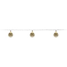 Battery Operated LED Warm White 10 Piece Silver Metal Ball String Lights... - $12.85