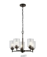 Kichler Winslow 5-Light Olde Bronze Chandelier with Clear Seeded Glass S... - £130.72 GBP